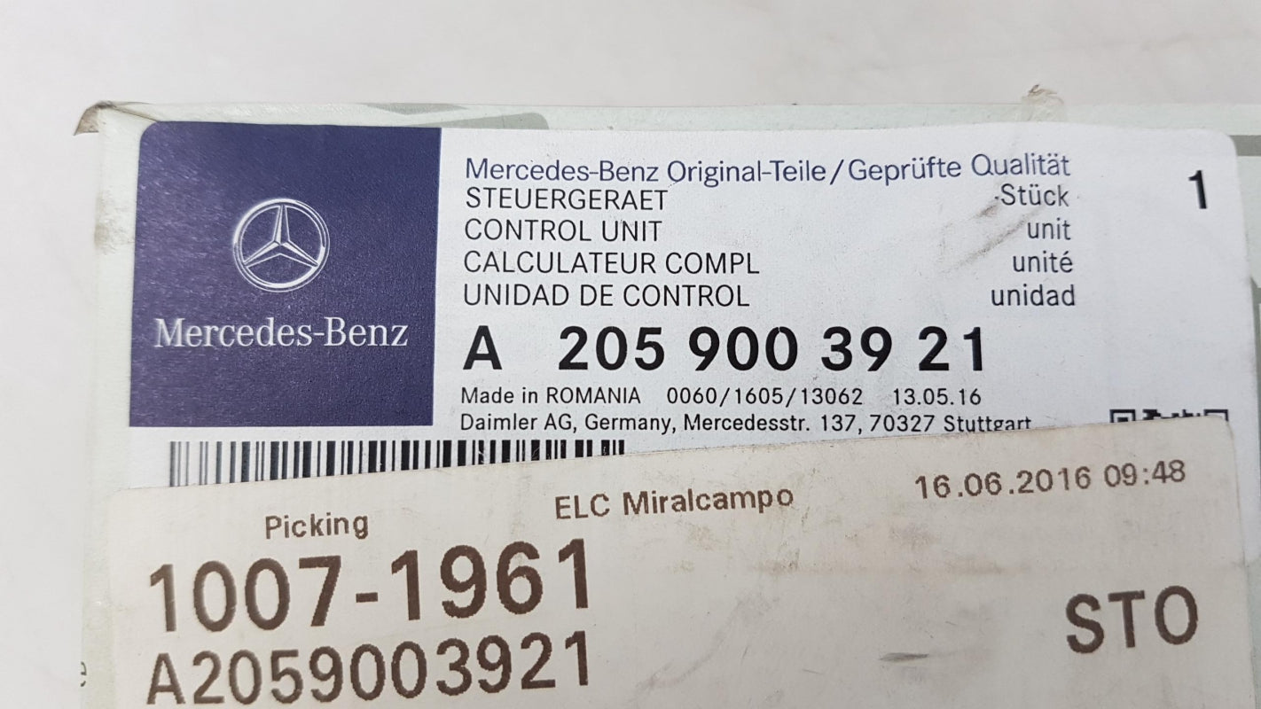 Original MERCEDES-BENZ C-Klasse W205 Steuergerät Vorne Links A2059003921