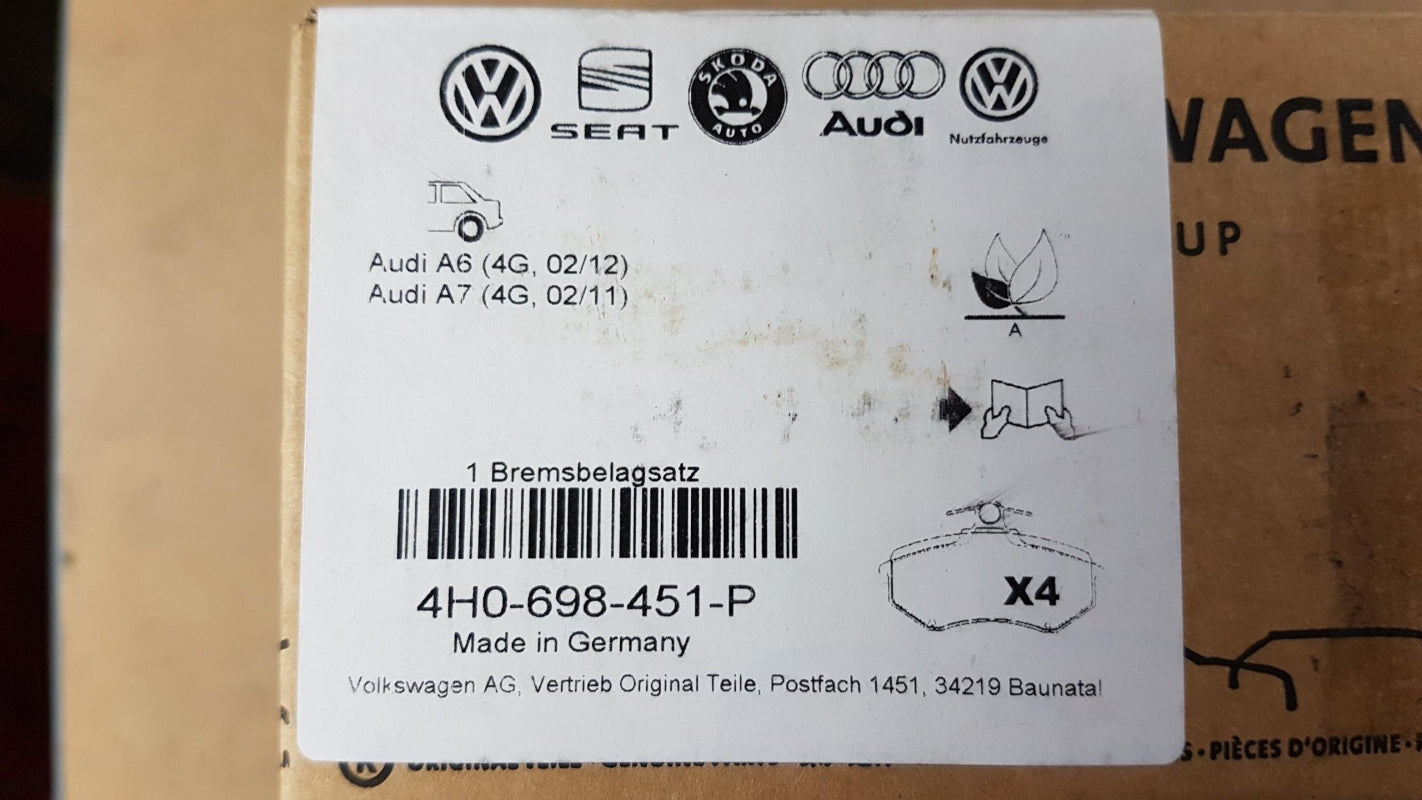 Original AUDI A7 RS7 S7 Bremsbeläge Hinten 4H0698451P