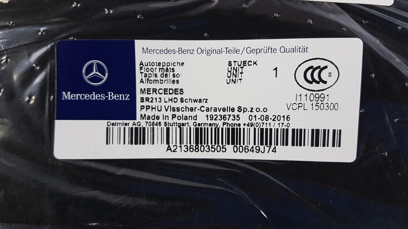 Original OE MERCEDES-BENZ Fußmattensatz A2136803505649J74