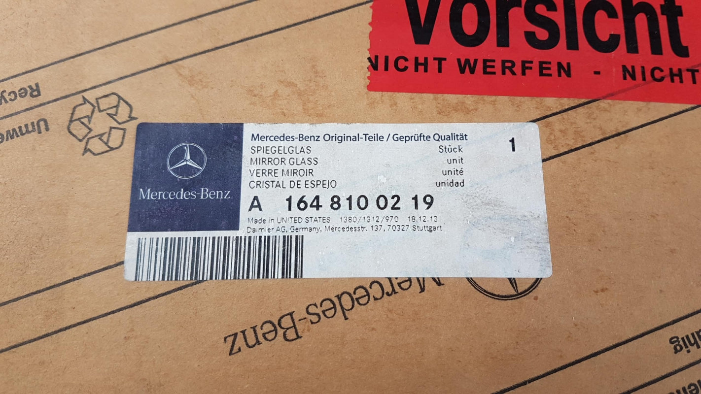 Original MERCEDES-BENZ W164 X164 W251 Außenspiegelglas rechts A1648100219
