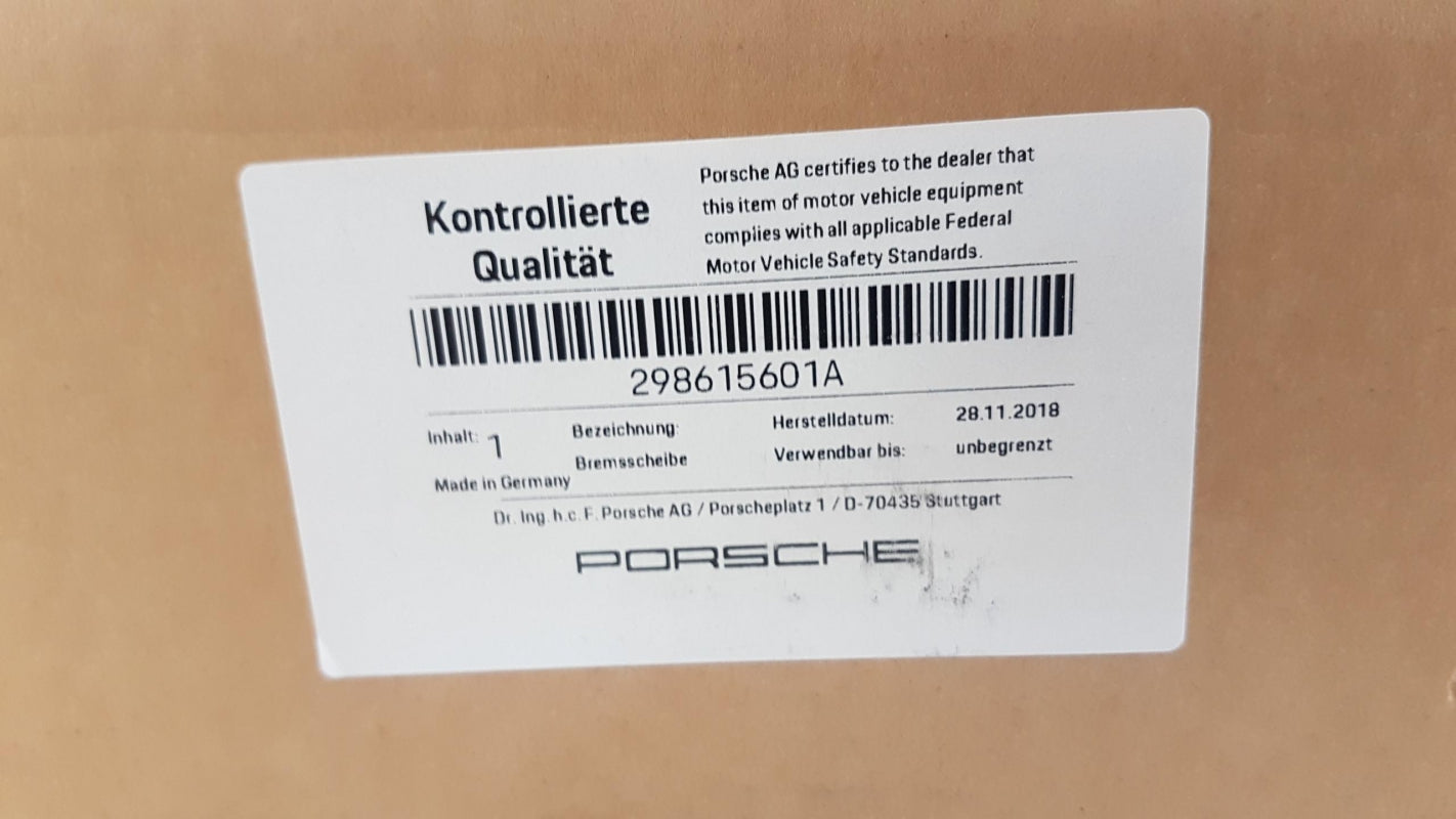 Original PORSCHE Panamera 970 Bremsscheibe (1 Stück) Hinten 298615601A