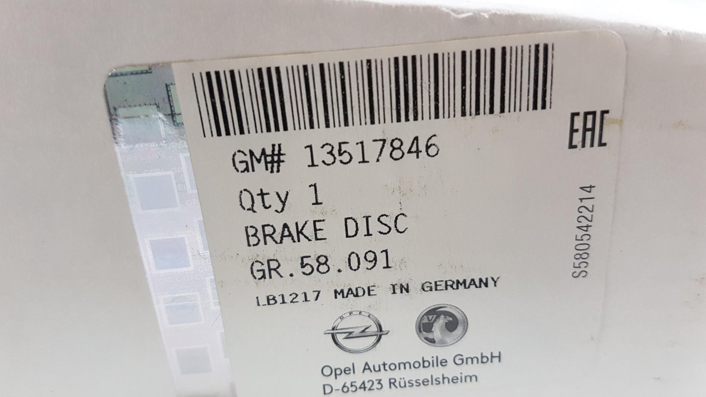 Original OE OPEL Bremsscheibe (1 Stück) 13517846