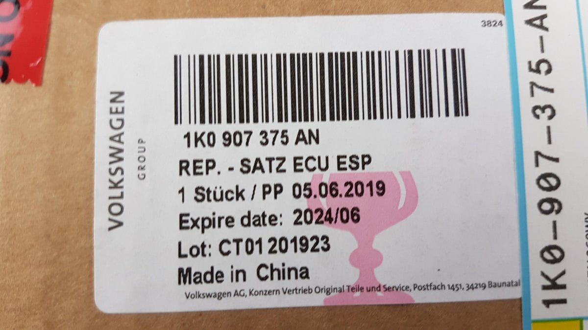 Original AUDI A3 VW Golf V 1K SKODA Octavia 1Z Steuergerät für ABS 1K0907375AN