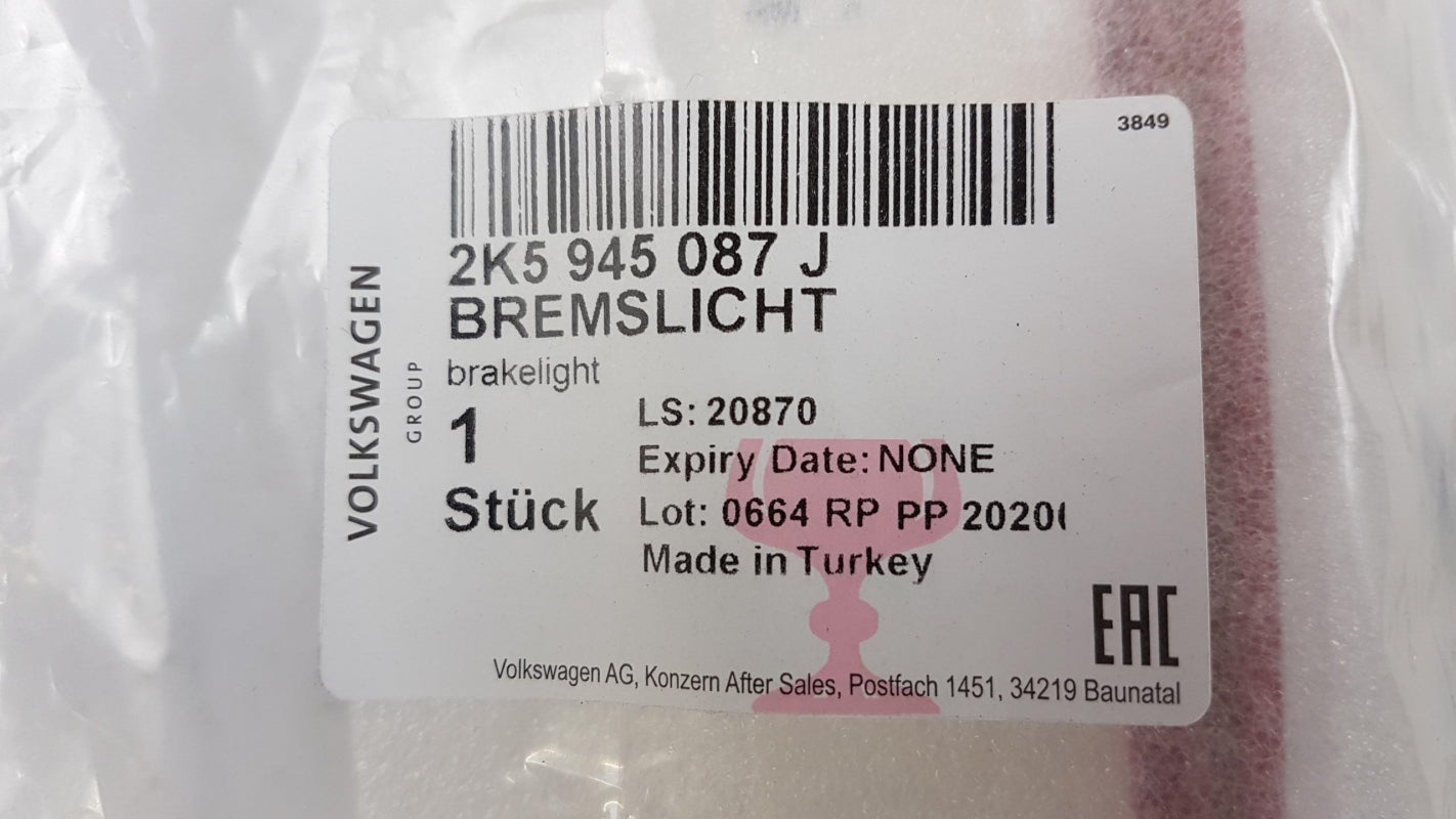Original OE Volkswagen Zusatzbremsleuchte 2K5945087J