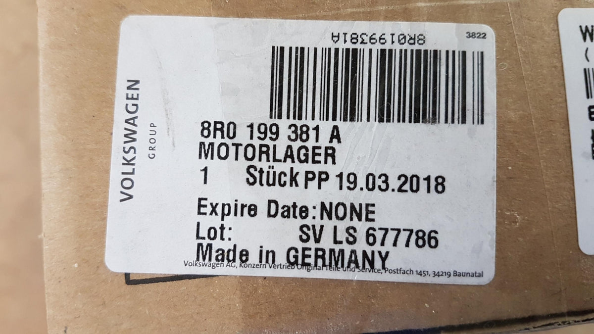 Original OE Volkswagen Motorlager 8R0199381A