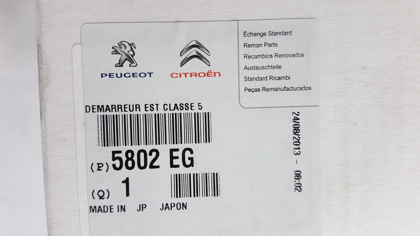 Original PEUGEOT 107 206 307 CITROEN Berlingo C1 C2 C3 C4 Anlasser 5802EG