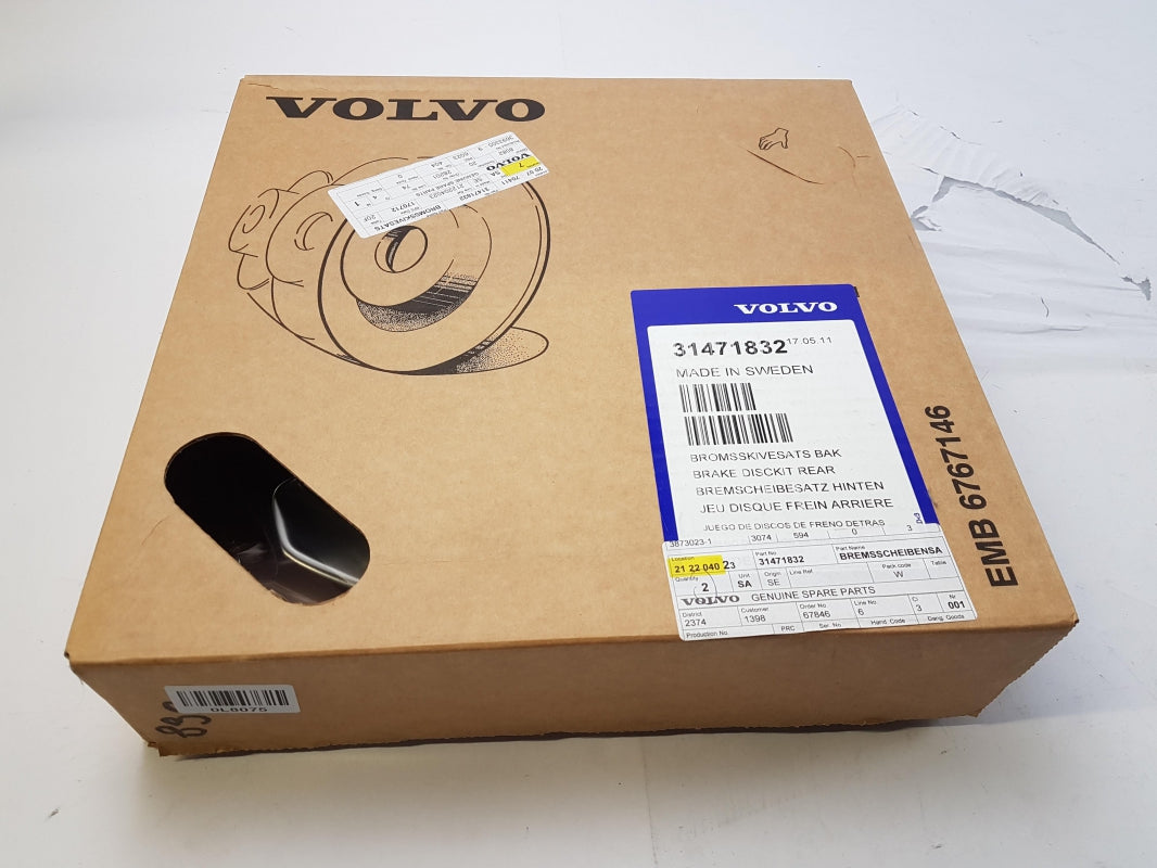 Original VOLVO S80 II (2006-2016) 1x Bremsscheibe Hinten 31471832