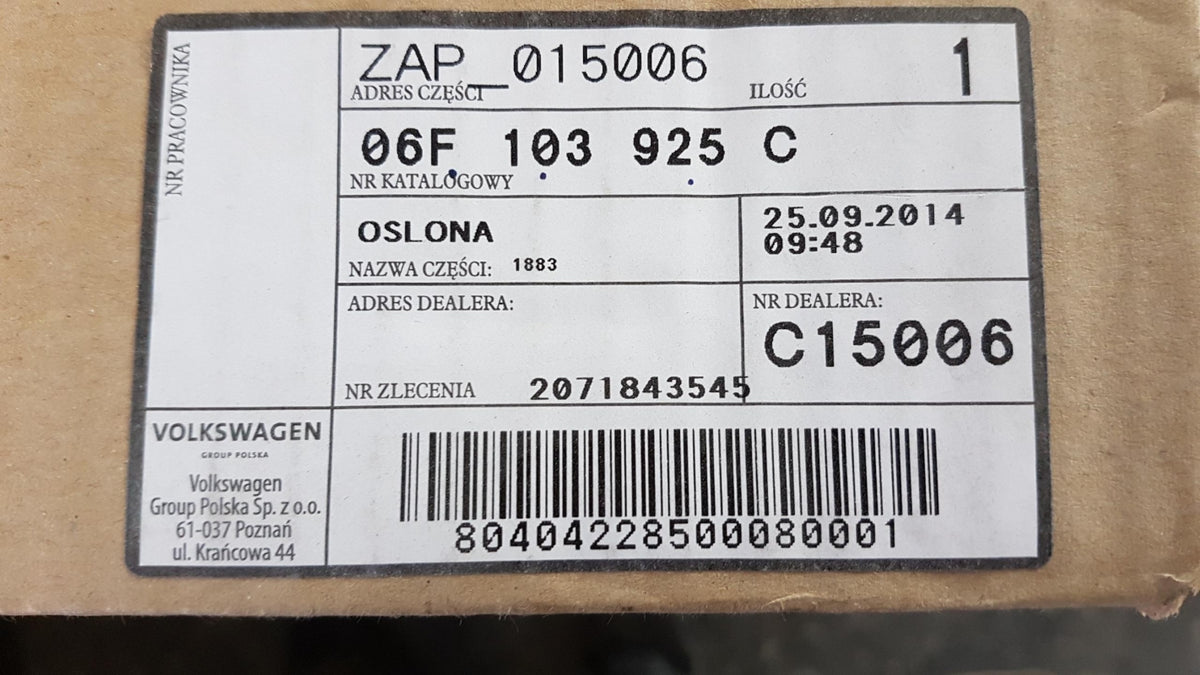 Original SEAT Altea 1P Toledo 5P Motorabdeckung 2.0 FSI 06F103925C