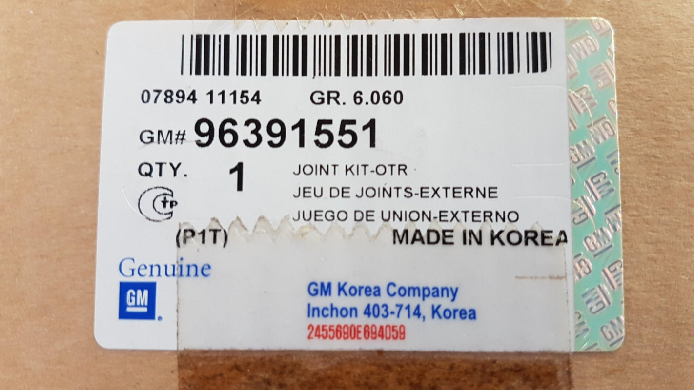 Original CHEVROLET Aveo (T200/T250/T255) Antriebswelle Gelenksatz Vorne 96391551