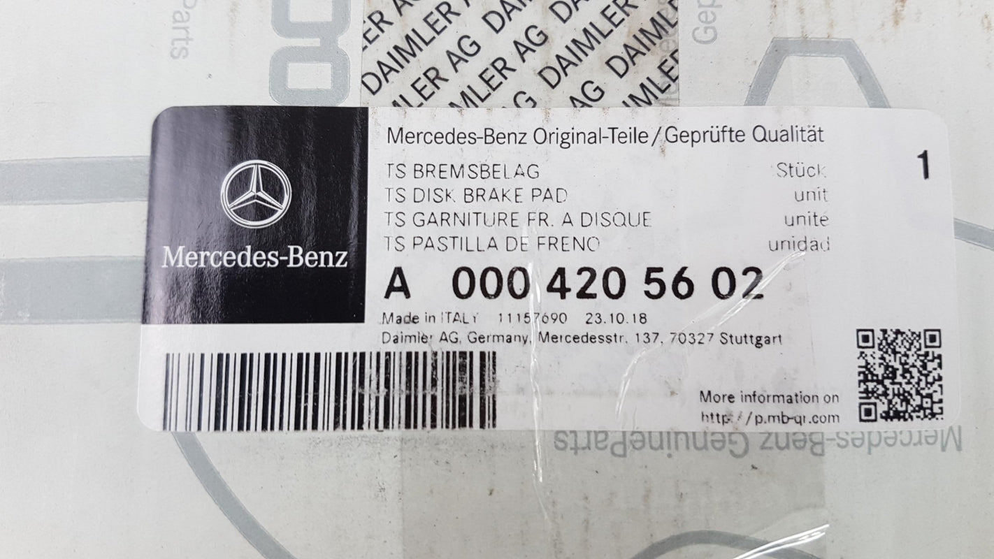 Original MERCEDES-BENZ W213 C238 A238 Bremsbeläge Bremsklötze hinten A0004205602