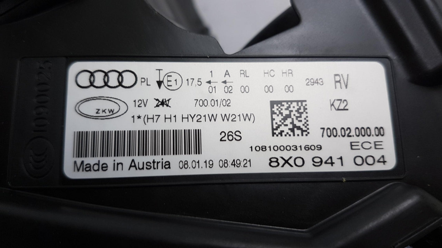 Original AUDI A1 Halogen Scheinwerfer Frontlicht rechts 8X0941004