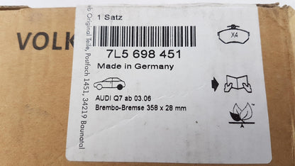 Original AUDI Q7 Bremsbeläge Scheibenbremse Bremsklötze hinten 7L5698451