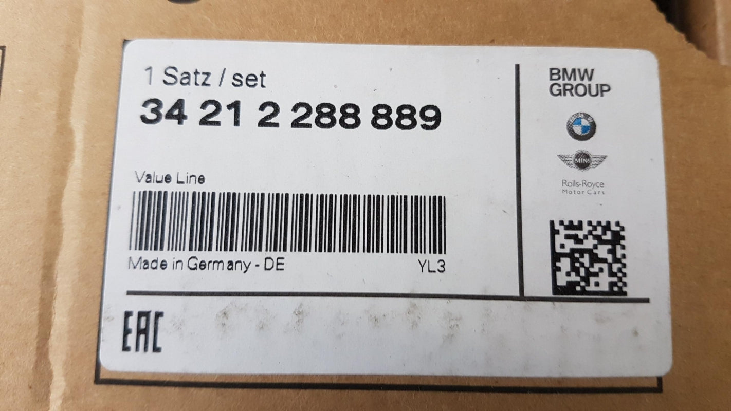 Original BMW 1' E81 E87 3' E90 Bremsbeläge mit Warnkontakt Hinten 34212288889