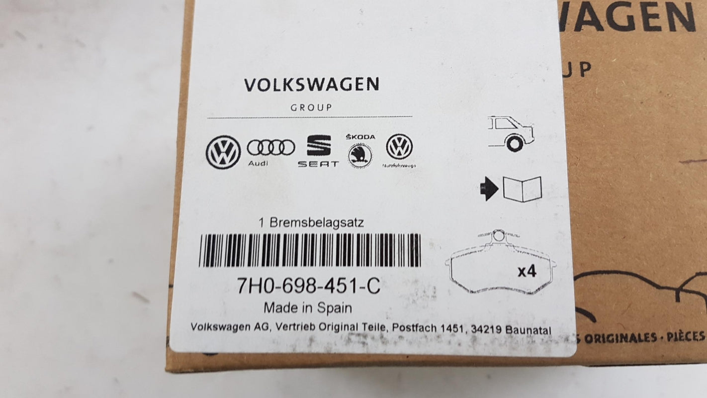 Original VW Transporter T6 2016-2022 Bremsbeläge Satz Hinten 7H0698451C