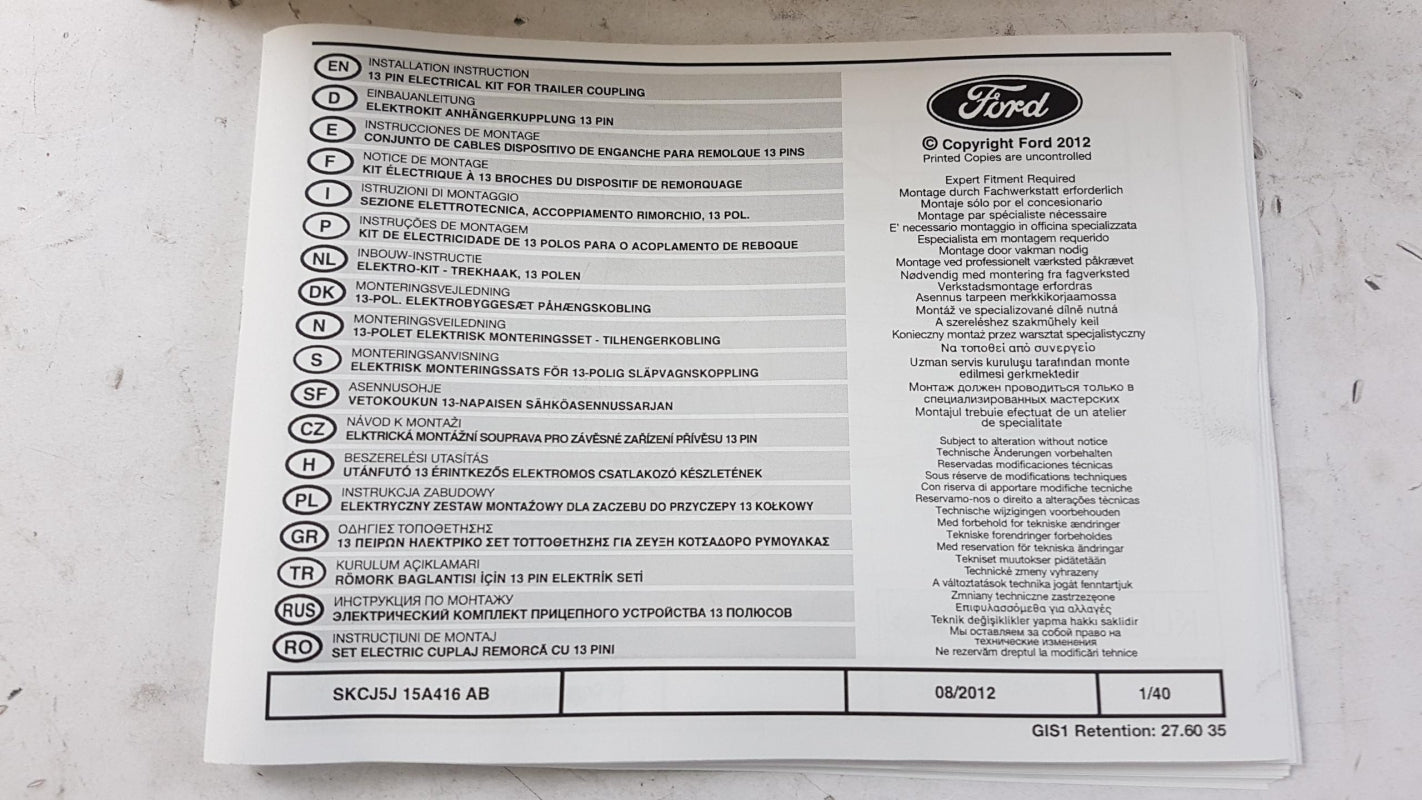 Original FORD Kuga CBS 2013 > Anhängerkupplung Elektrosatz 1814121