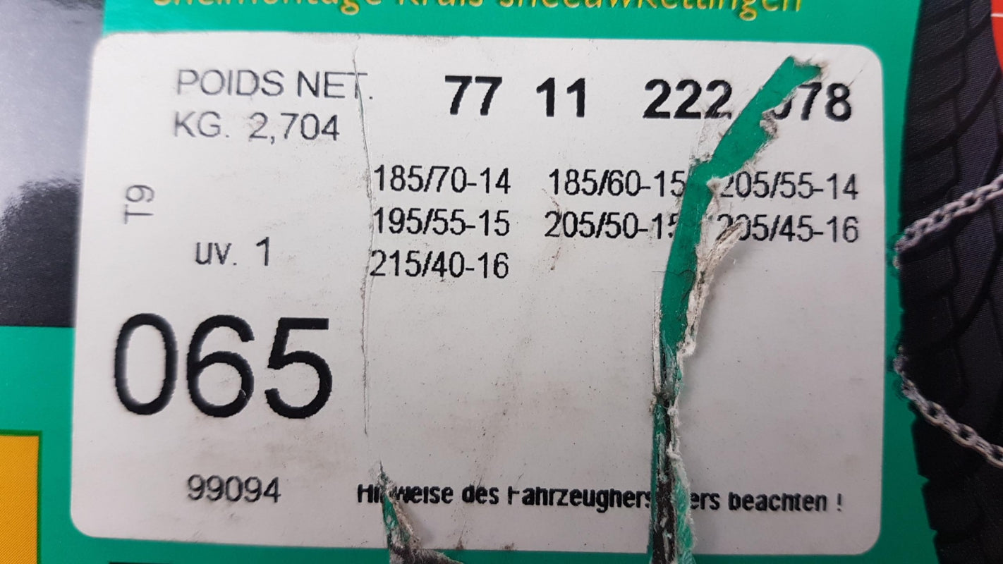 Original OE RENAULT Schneeketten 7711222078