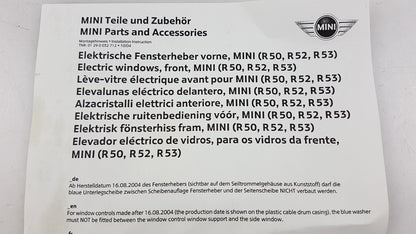Original BMW MINI R50 R53 R52 Fensterheber elektrisch vorne rechts 51337162164