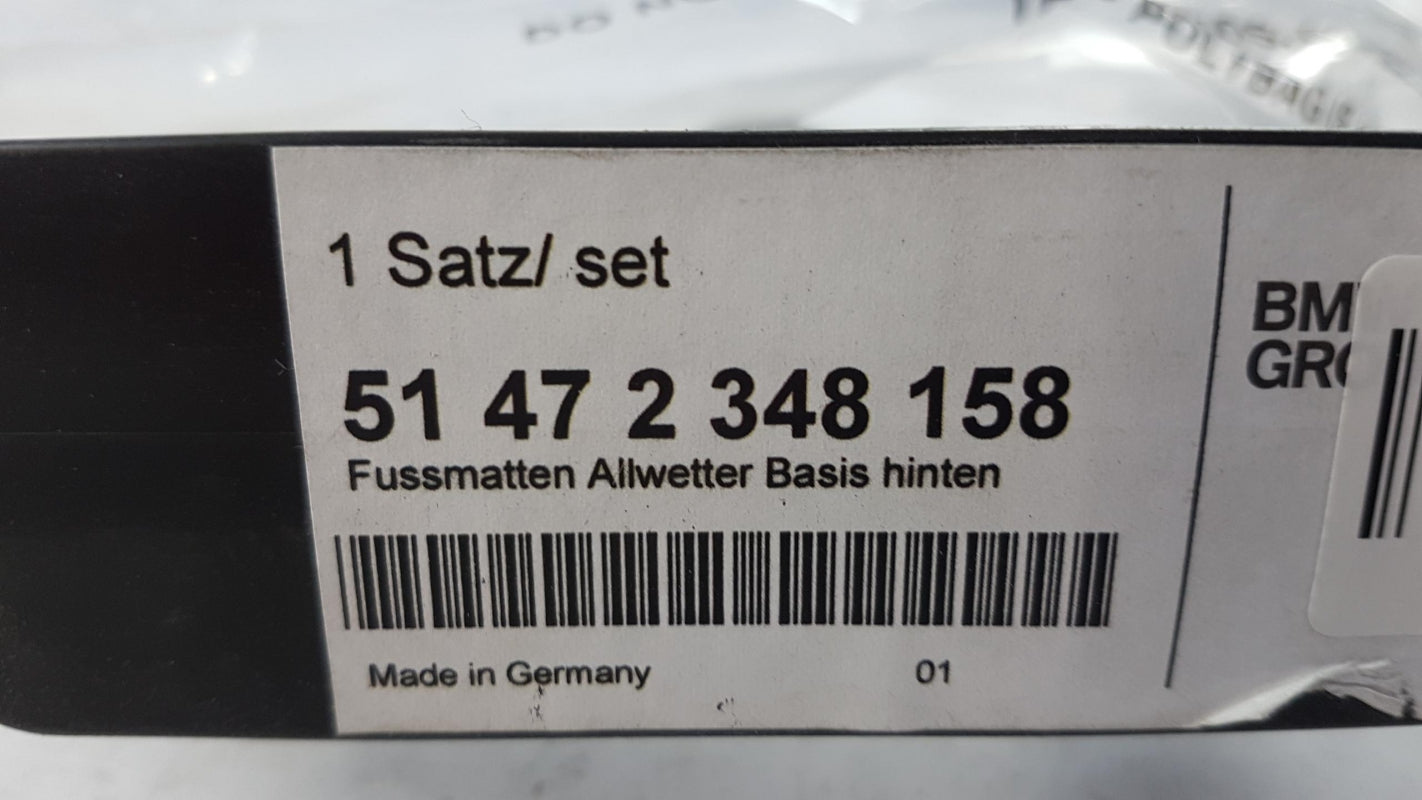 Original BMW 4er F32 F82 M4 Coupe Fussmatten Allwetter 2-St hinten 51472348158
