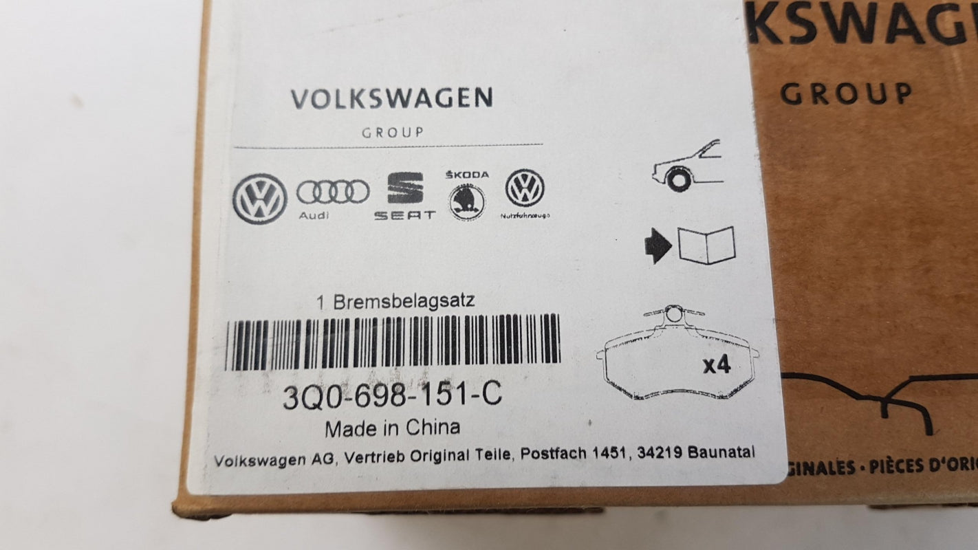 Original OE Volkswagen Bremsbeläge 3Q0698151C