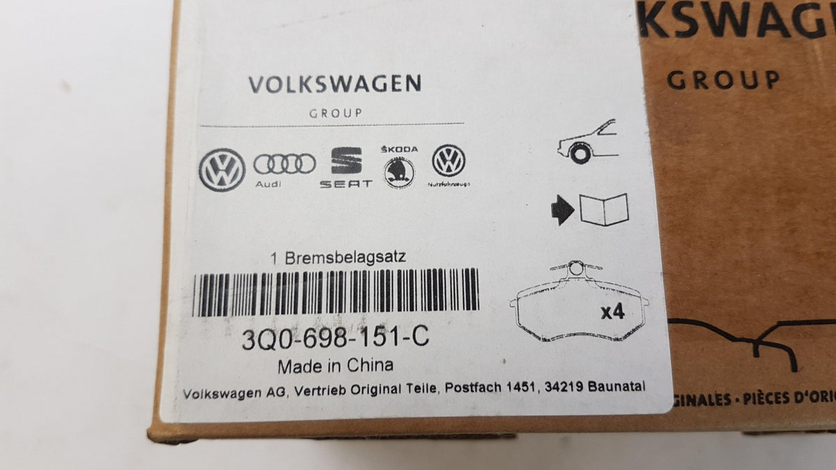 Original AUDI Q3 F3 VW Passat B8 Tiguan BW Arteon Bremsbeläge 3Q0698151C