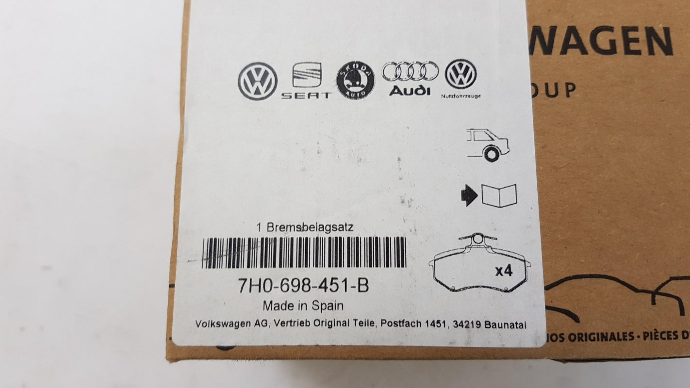 Original VW Transporter T5 Bremsbeläge mit Warnkontakt hinten 7H0698451B