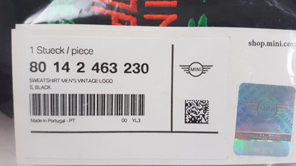 Original MINI Sweatshirt Herren Vintage Logo Schwarz Größe S 80142463230