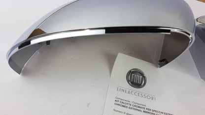 Original FIAT 500X Spiegelabdeckungen Unterlage Kappen Chrome 50903552