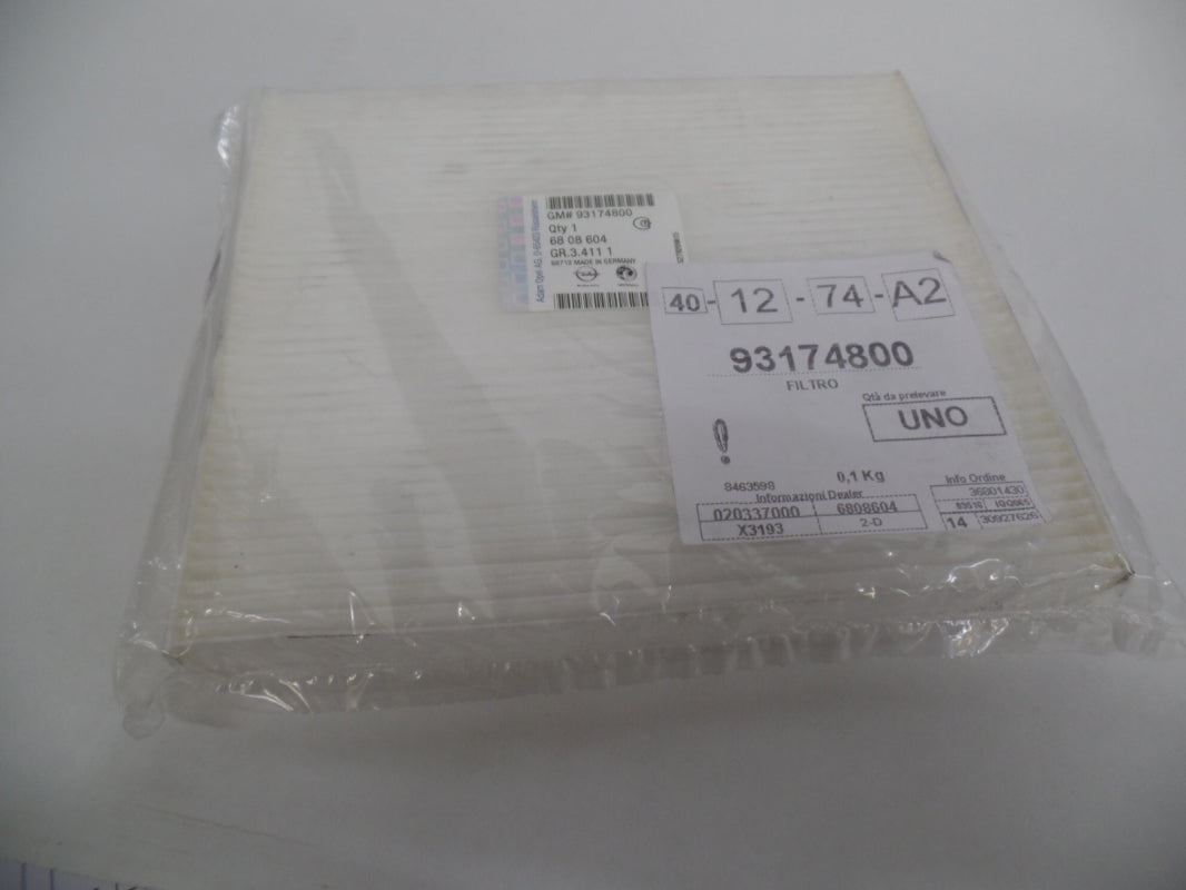 Original OPEL Meriva-A Innenraumfilter Pollenfilter Filtereinsatz 93174800