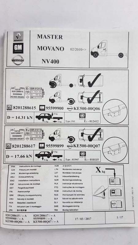 Original OE RENAULT Anhängerkupplung Elektrosatz 8201346653