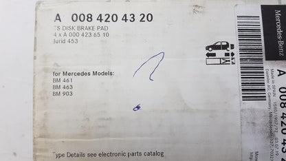 Original MERCEDES-BENZ W461 W463 Sprinter 903 Bremsbeläge hinten A0084204320