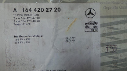 Original MERCEDES-BENZ ML W164 GL X164 W251 Bremsbeläge hinten A1644202720