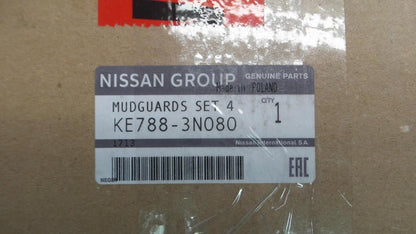 Original NISSAN Leaf I '10-'17 Schmutzfängersatz 4-stück vorne+hinten KE7883N080