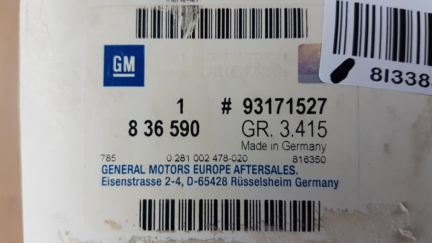 Original OPEL Astra-G Zafira-A 1998-2010 Luftmassenmesser 93171527