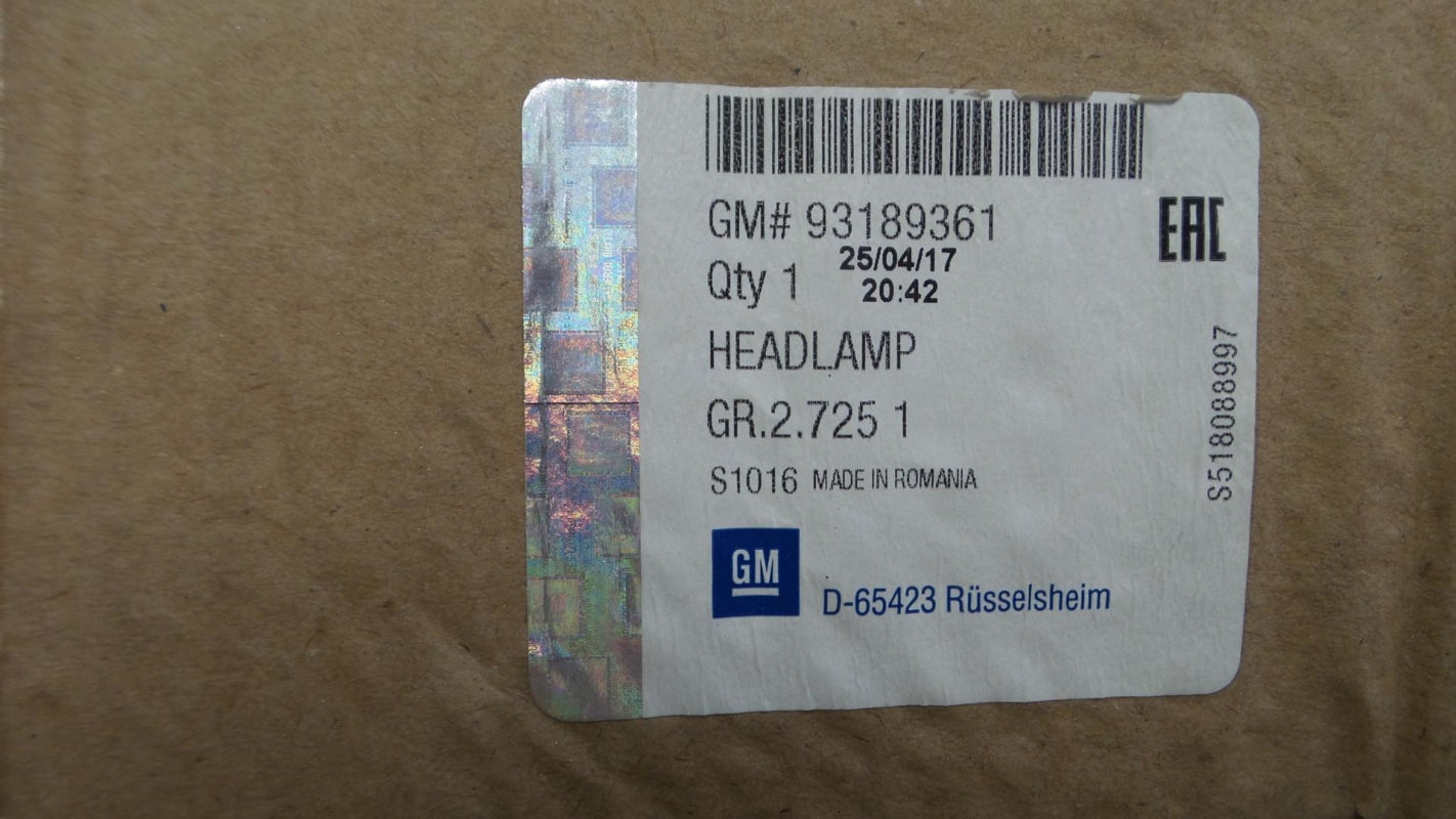 Original OPEL Corsa-D Hauptscheinwerfer Frontlicht schwarz links 93189361