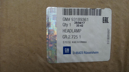 Original OPEL Corsa-D Hauptscheinwerfer Frontlicht schwarz links 93189361