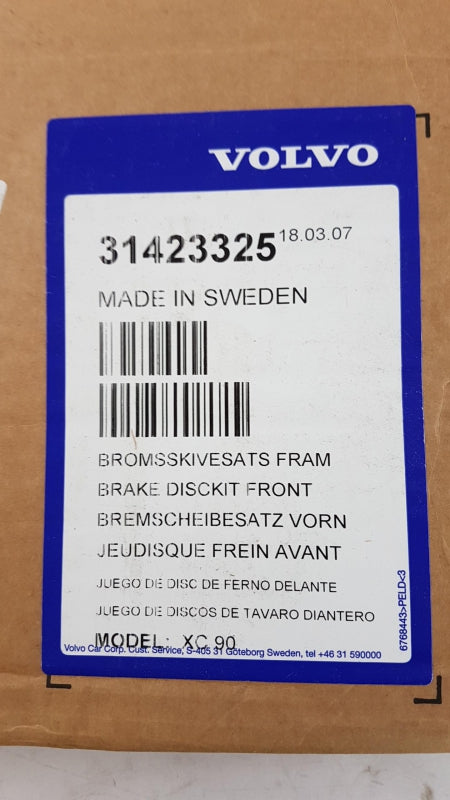 Original VOLVO S60 I V70 II XC90 I Bremsscheibe 16.5 Zoll Vorne 31423325