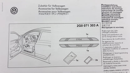 Original VW Polo VI (2G) ab 2017 Einstiegsleisten Aluminium Vorne 2G0071303A
