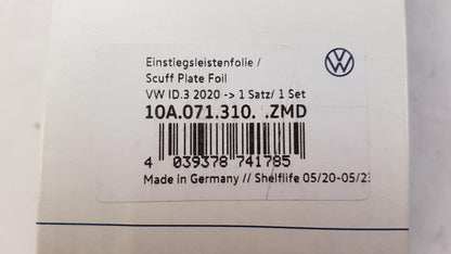 Original VW ID.3 Einstiegsleistenfolie 4 Stück Schwarz/Silber 10A071310ZMD