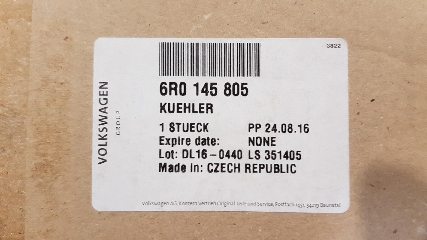 Original AUDI A1 VW Polo SKODA Fabia Rapid SEAT Toledo Ladeluftkühler 6R0145805