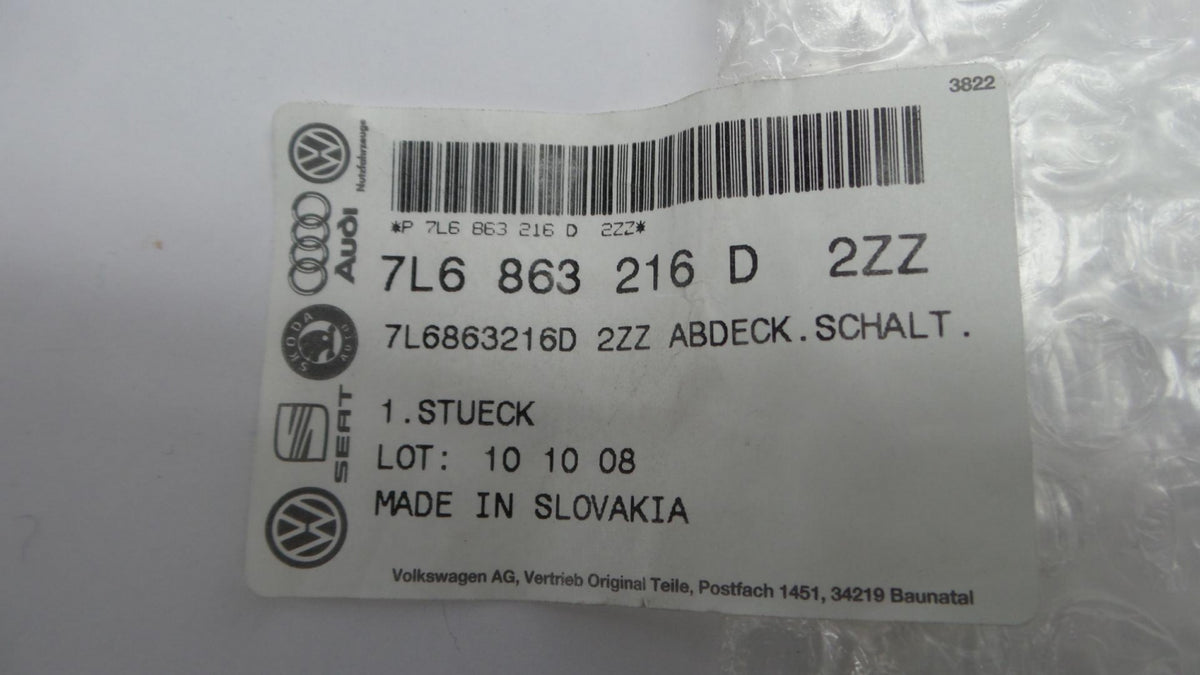 Original OE Volkswagen Mittelkonsole Teil 7L6863216D2ZZ