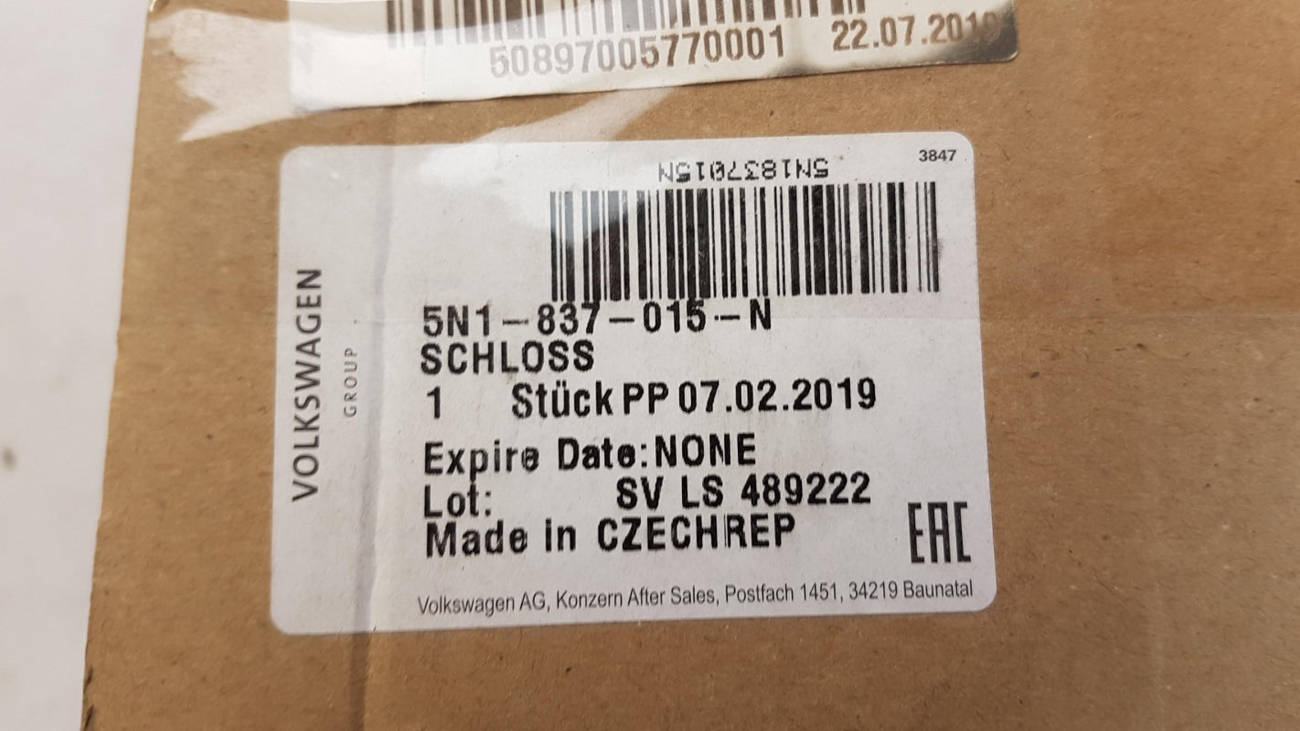 Original OE Volkswagen Türschloss 5N1837015N