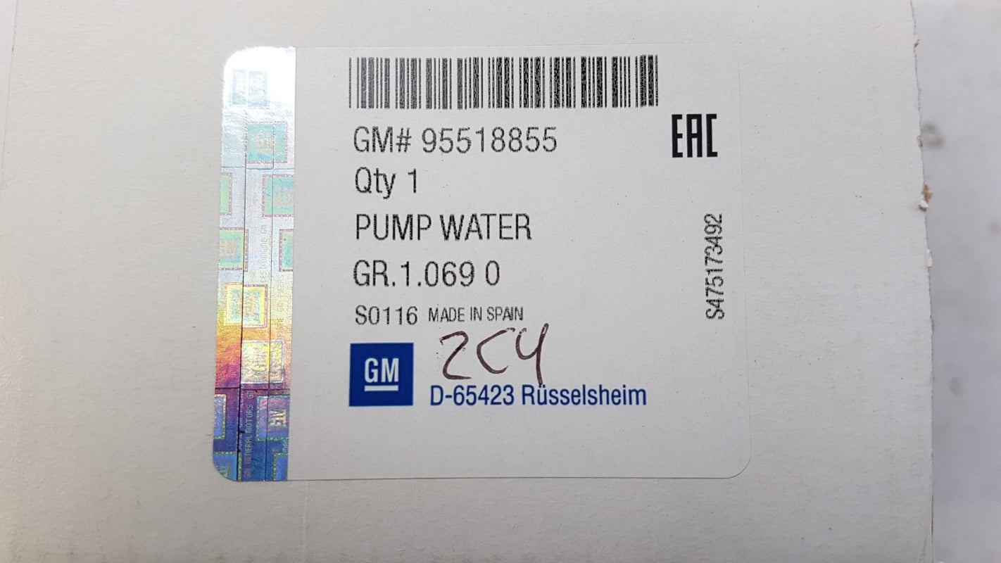 Original OPEL Astra-H Vectra-C Signum Zafira-B 1.9CDTi Wasserpumpe 95518855