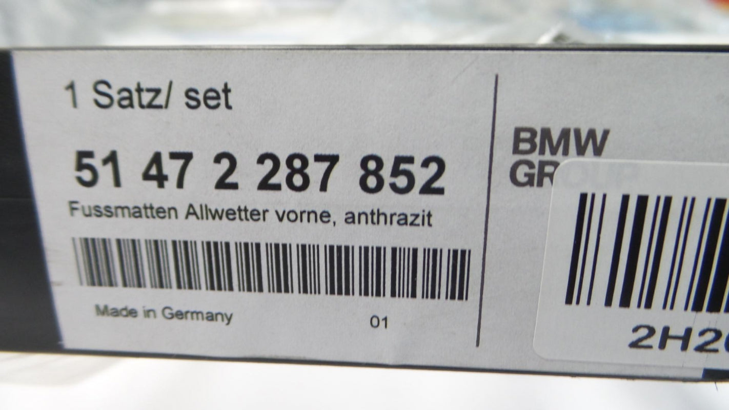Original BMW 2' F45 F46 Fußmattensatz Allwetter anthrazit vorne 51472287852