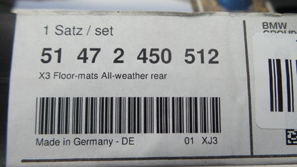 Original BMW X3 (G01) / X4 (G02) Fußmatten Hinten schwarz 51472450512