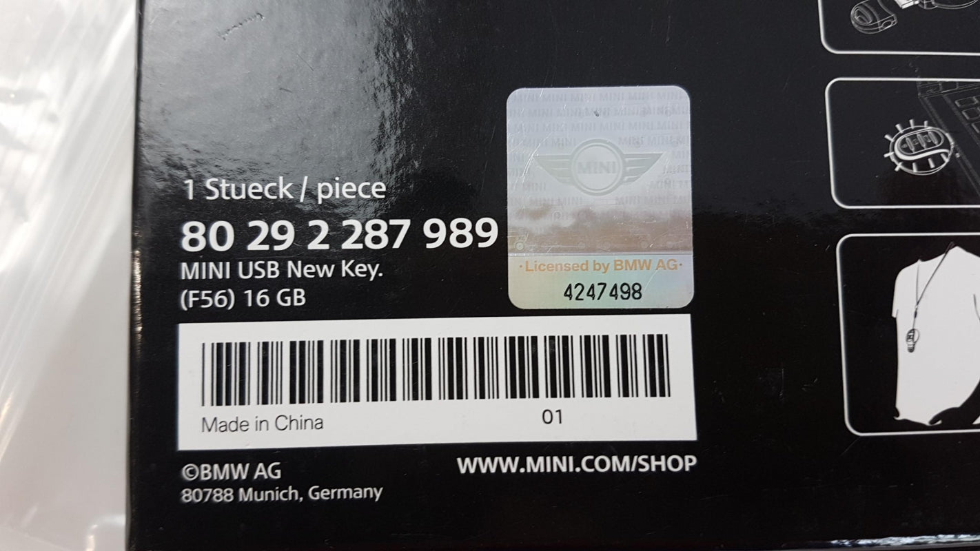 Original MINI USB-Stick 16GB New Key Schlüsselanhänger Schwarz 80292287989