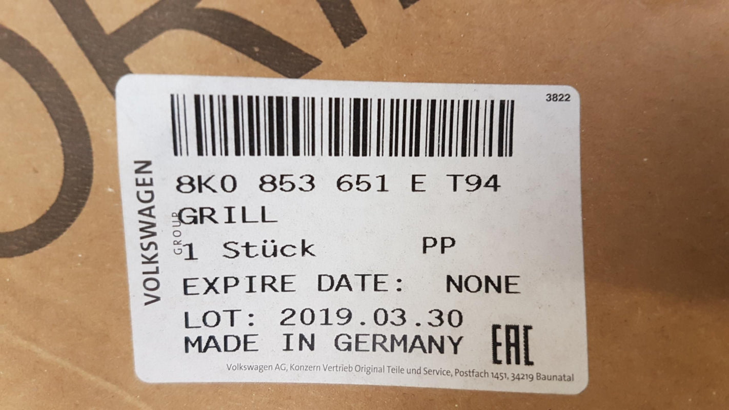 Original AUDI A4 '12-'15 Kühlergitter schwarz-glänzend 8K0853651ET94