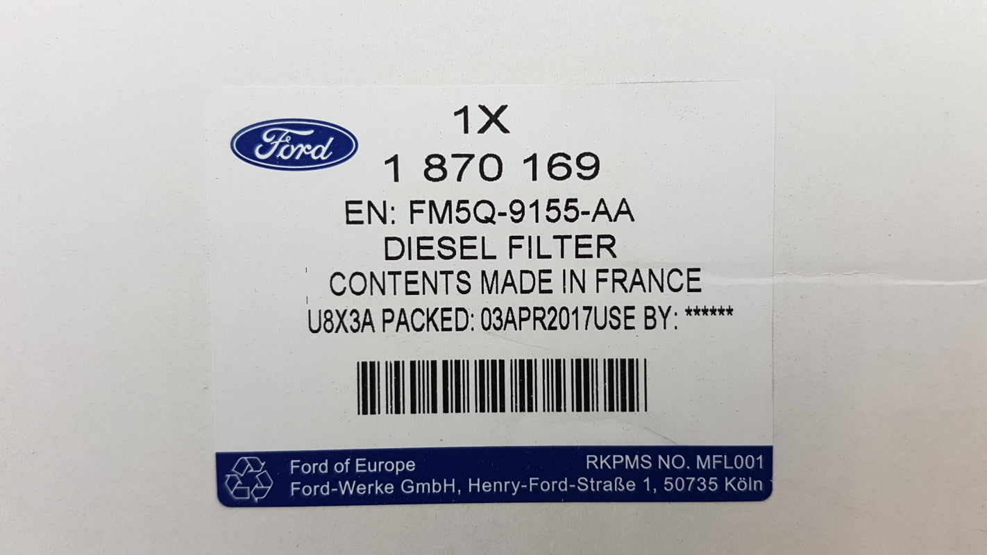 Original FORD Fiesta VI Focus III Kraftstofffilter Dieselfilter 1.5TDCi 1870169