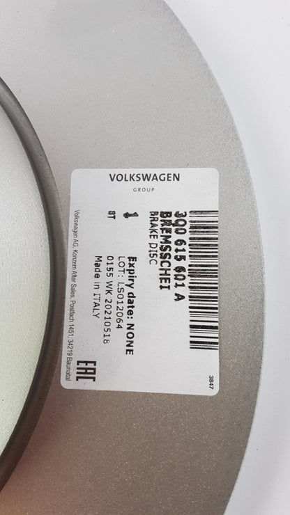 Original AUDI Q3 VW Arteon Passat B8 Tiguan II Bremsscheibe hinten 3Q0615601A