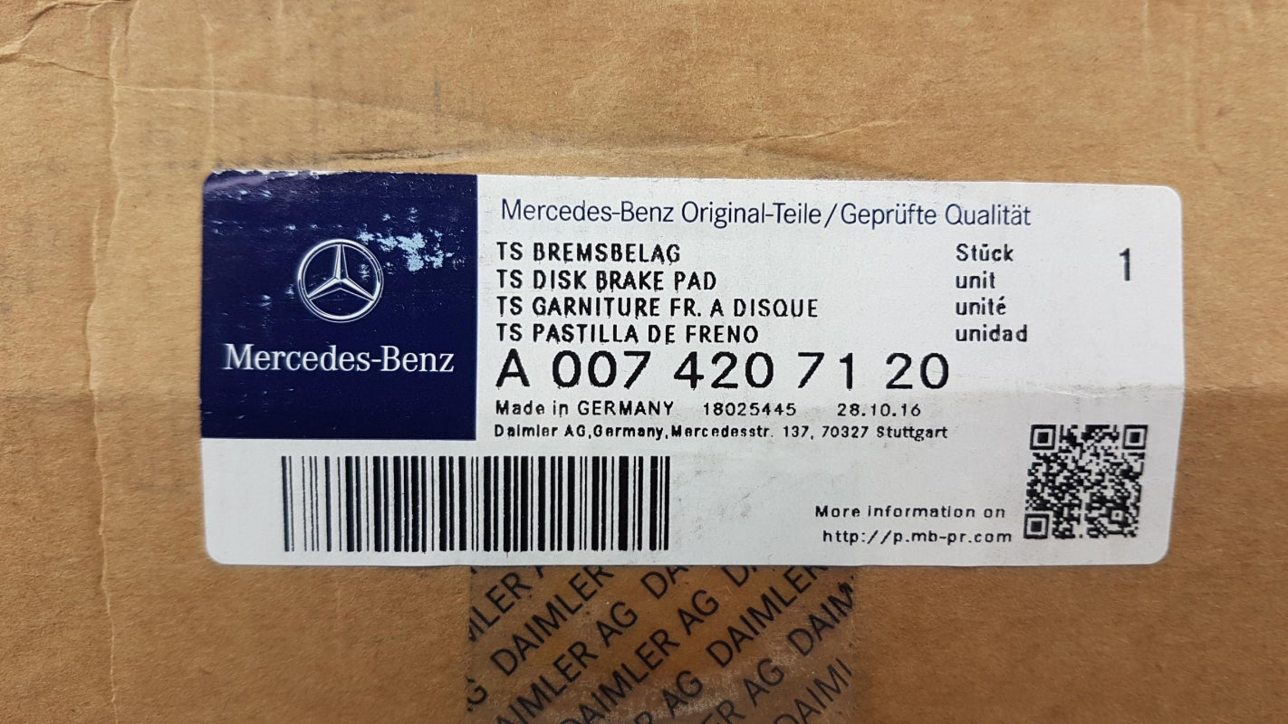Original OE MERCEDES-BENZ CLS-klasse E-klasse S-klasse Bremsbeläge A0074207120