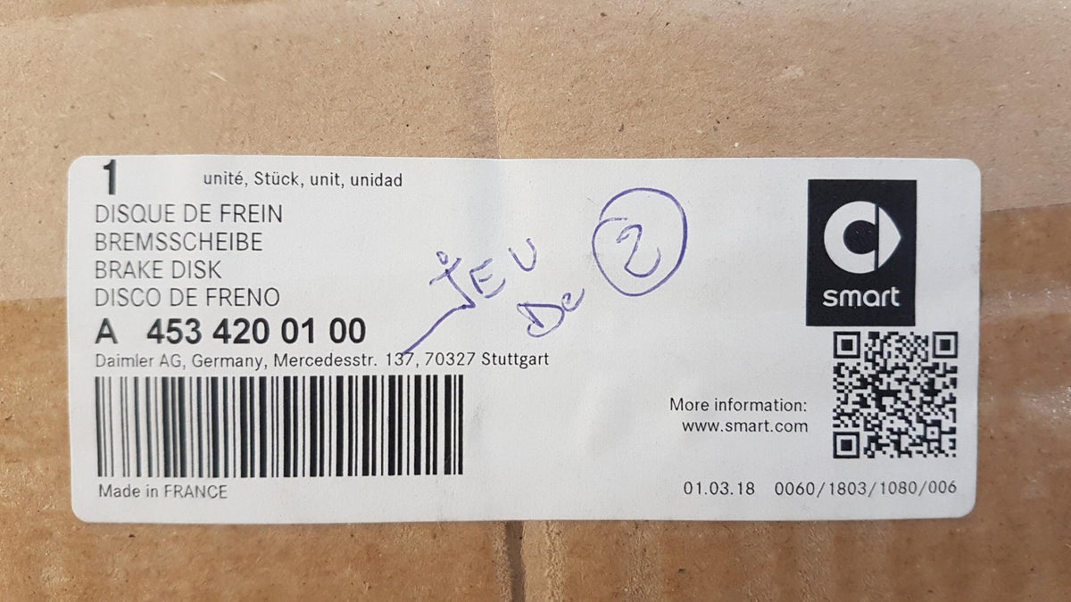 Original OE MERCEDES-BENZ Bremsscheibensatz (2 Stück) A4534200100